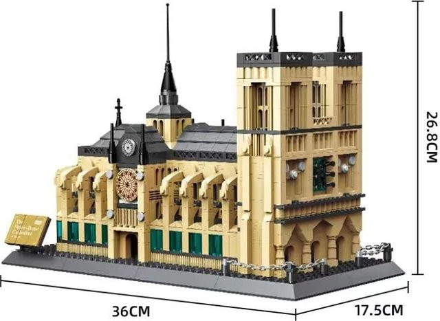 Wucifang Bags Notre Dame de Paris Bausteine, Architekturmodell, 1380 Teile, ab 6 Jahren - Bild 1