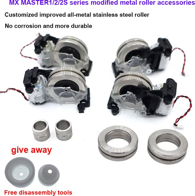 OLOEY Ersatzteile für kompatible MX Master 1/2s kabellose Maus mit Metall-Scrollrad, seitlichen Tasten und Motherboard-Komponenten - Bild 1