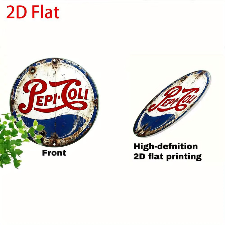 Vintage Pepsi-Cola Aluminium-Blechschild rund in Blau-Weiß für deine Wandgestaltung - Bild 5