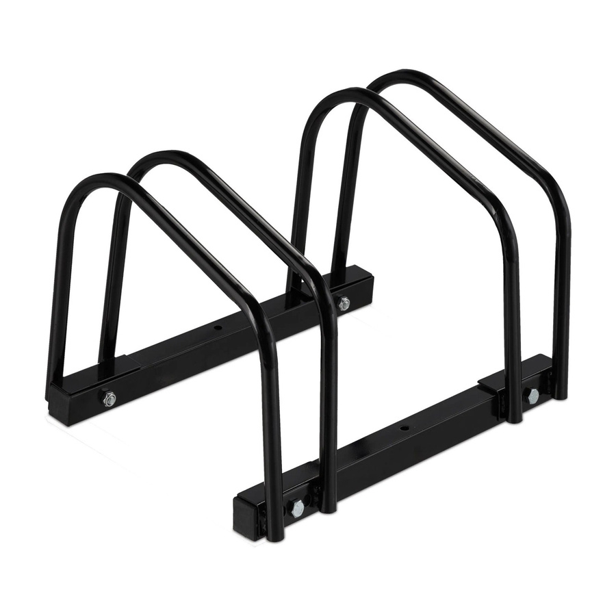 Relaxdays Fahrradständer aus Stahl in Schwarz für 2 Fahrräder zur Bodenmontage, B/T/H: 40,5 x 27 x 33 cm - Bild 2