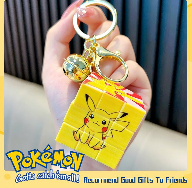 Keeppley Pokémon Pikachu Rubik's Cube Schlüsselanhänger, Puzzle-Spielzeug - Bild 1