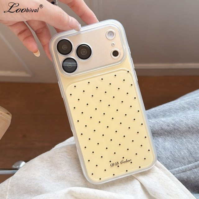 Loobival Polka-Dot Handyhülle aus weichem TPU mit Kamera-Schutz für iPhone 17 16 15 Pro Max 14 in Multicolour und Blau - Bild 1