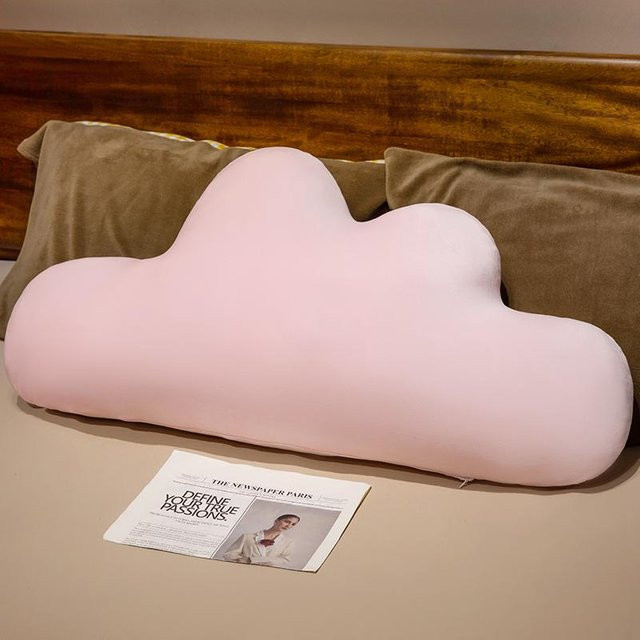 Weiches Riesen Wolken Plüschkissen in Pink, wellenförmiges Dekokissen für Schlafzimmer und Sofa, Breite: 100 cm - Bild 1