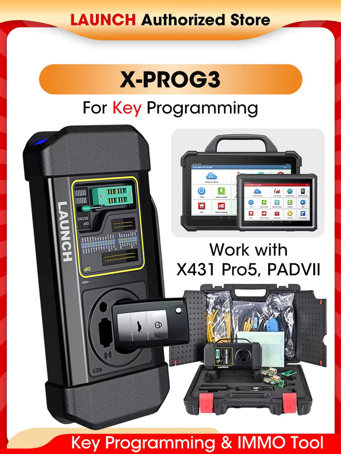 Launch X431 XPROG3 OBD2-Scanner Autoschlüssel-Programmierer für Wegfahrsperren und Smart Keys, Schwarz - Bild 4