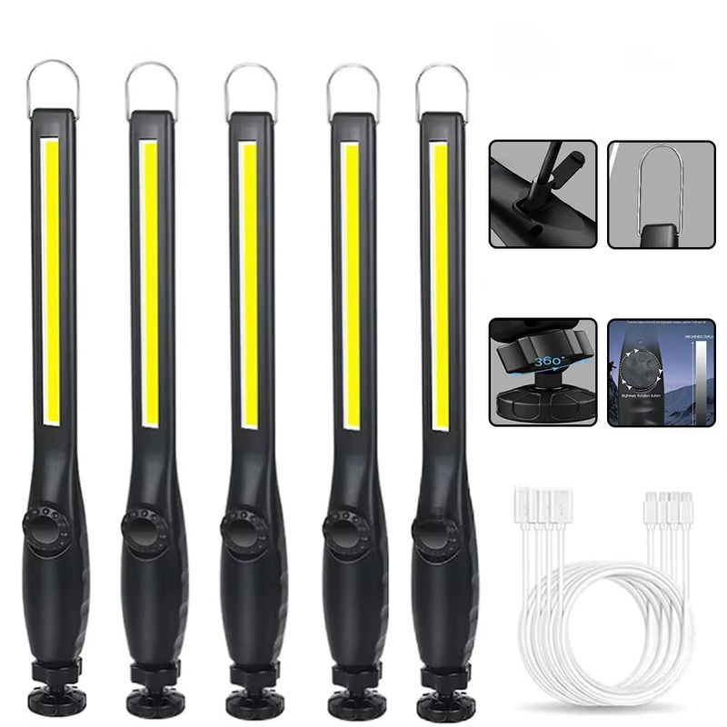 KDULIT USB aufladbare LED Taschenlampe mit COB-Licht und Magnet, tragbare Camping-Arbeitsleuchte in Schwarz - Bild 7