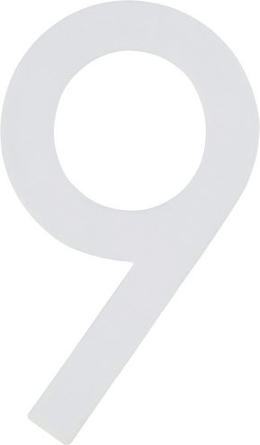 Nachtleuchtende Hausnummer 9 von ALPERTEC in Weiß aus Kunststoff, B/H/T: 9,7 x 18 x 0,4 cm - Bild 1