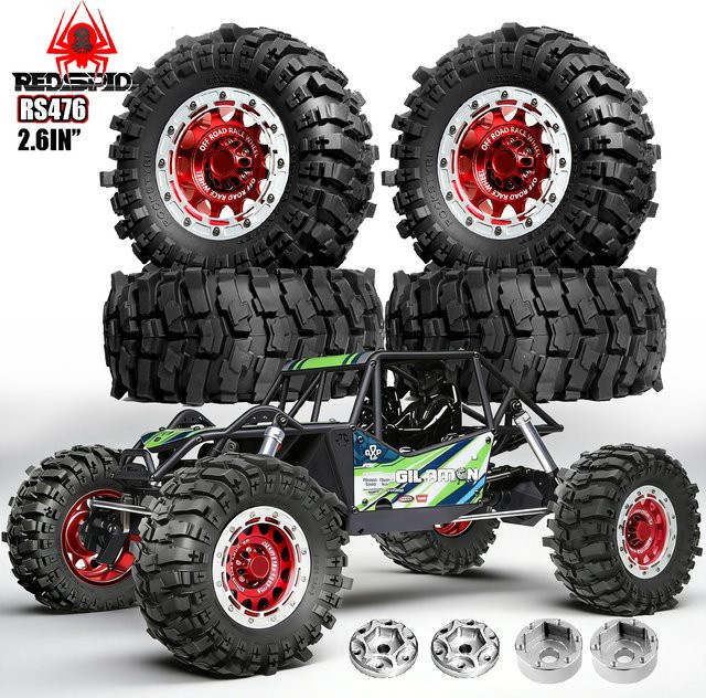 MJX All Terrain Soft Rubber Crawler Autoreifen und Felge, 2,6 Reifen, Schwarz - Bild 1