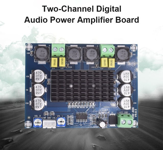 HW-408 TPA3116D2 Digitalverstärkerplatine in Blau mit Audiokabel, 120Wx2 Digitaler Zweikanalverstärker für Subwoofer und Audioplatine - Bild 1