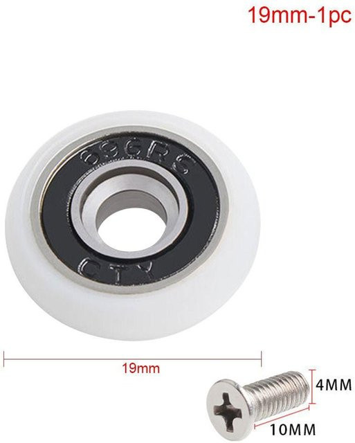 Bloom Play Duschkabinen Rollen für Schiebetüren aus Edelstahl und Kunststoff in Weiß, Durchmesser: 19 mm, 23 mm, 25 mm, 27 mm oder 29 mm - Bild 1