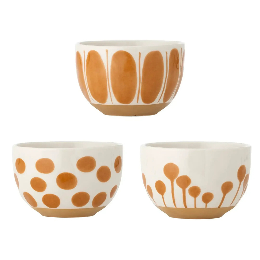 Bloomingville Schalenset Linora aus Steingut in Braun, 3er-Set - Bild 1