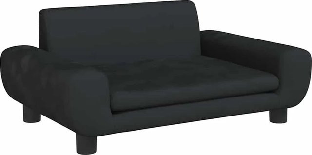 vidaXL Hundebett Sofa aus Samt in Schwarz, B/T/H: 70 x 45 x 33 cm - Bild 1