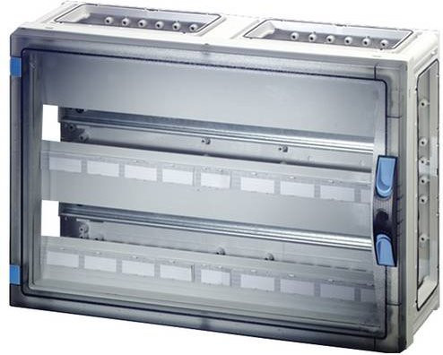 Hensel Kleinverteiler FP 1409 Aufputz in Weiß und Transparent mit 54 Teilungen und 2 Reihen - Bild 1