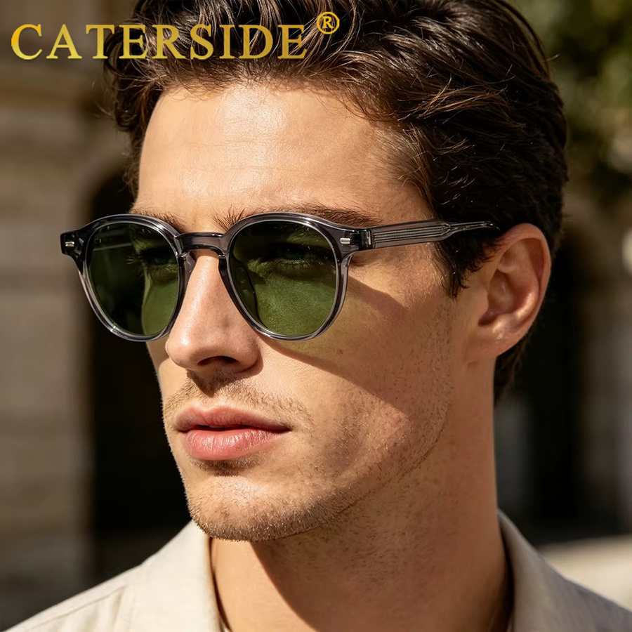 Caterside Sonnenbrille, rund, Vollrand, TR90, polarisiert, Unisex - Bild 2