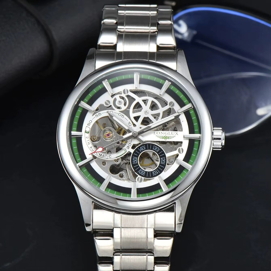 LONGLUX Automatikuhr Edelstahl, Silber, Herren - Bild 6