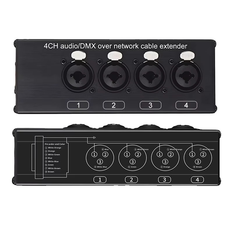 TITAK 1 Paar 4-Kanal 3-Pin XLR Audio und DMX Netzwerk Signal Verlängerer Stecker und Buchse in Schwarz - Bild 6