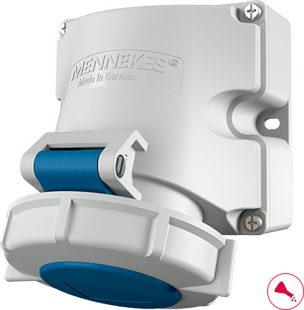 Mennekes Wanddose TwinCONTACT 16A 3p6h 230V IP67 in Weiß - Bild 1