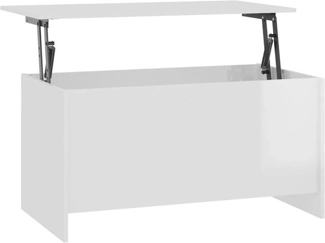vidaXL Couchtisch in Hochglanz-Weiß mit Lift-up-Funktion, modern und rechteckig, B/T/H: 102 x 55,5 x 52,5 cm - Bild 1