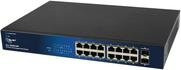 ALLNET Unmanaged Layer2 Network Switch ALL-SG8018P Schwarz, 18 Port, PoE Budget 240W, 16x PoE, 2x SFP, 48,30 cm (19) - Bild 1