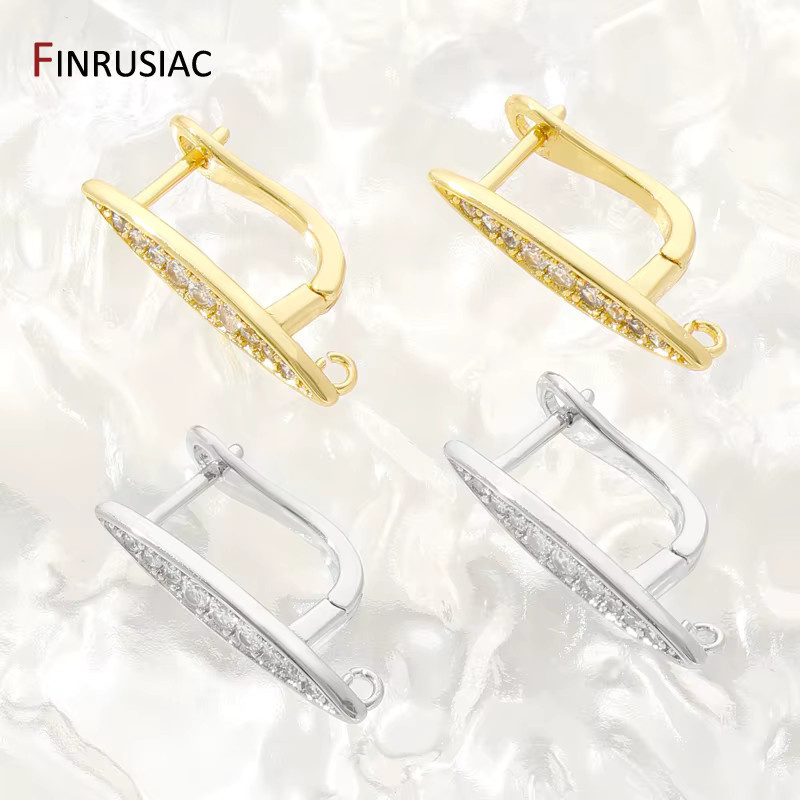 FINRUSIAC Ohrhaken, 18K vergoldet, Gold, Damen, Zirkonia - Bild 1