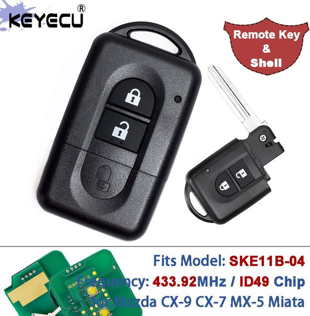 KEYECU Fernbedienungsschlüssel 433MHz mit ID46 / 4D60 Chip für Nissan Juke, Navara, Micra, Xtrail, Qashqai und Duke in Schwarz - Bild 1