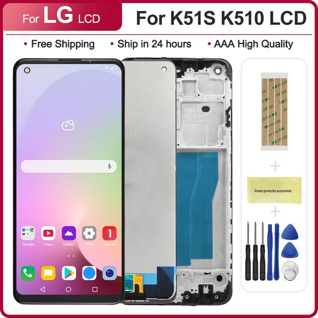 LG K51S K51 S LCD Display Touchscreen Digitizer Montage in Schwarz für Reparaturarbeiten, 6,55 Zoll - Bild 1