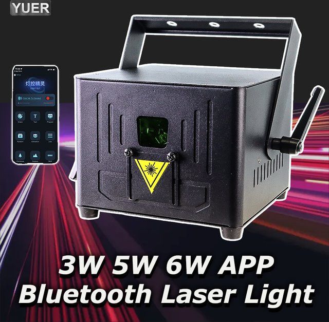YUER RGB Laser Projektor mit Bluetooth App Steuerung für DJ, Disco und Party, 6W Animation Licht Scanner - Bild 1