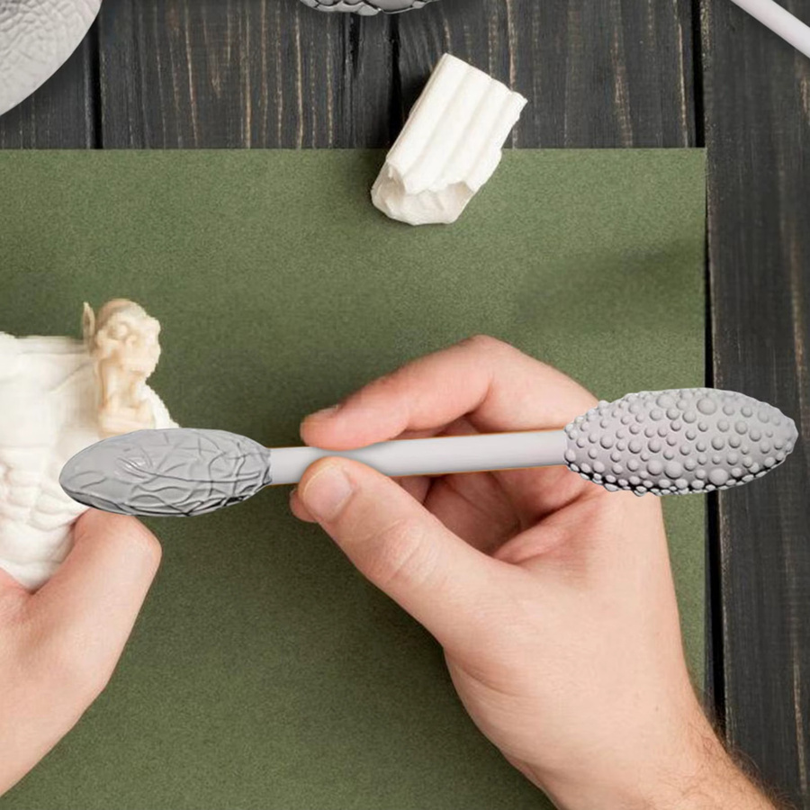 5er Set Ton-Textur-Roller aus Kunststoff für Keramik-Texturen und Bildhauerei-Projekte - Bild 2