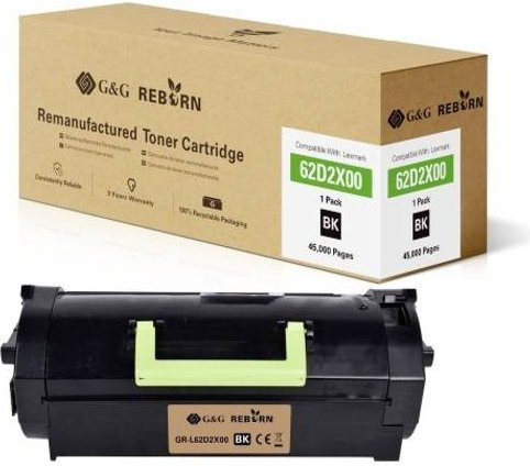 G&G Toner Cartridge Schwarz kompatibel mit Lexmark 622X, remanufactured, Reichweite 45000 Seiten - Bild 1