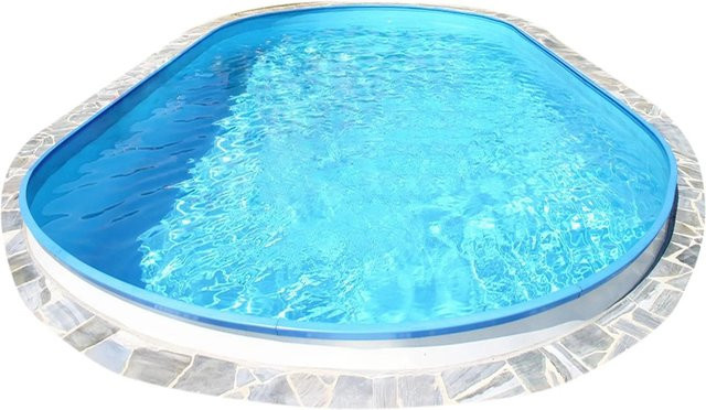 Waterman Stahlwandpool Oval in Weiß und Blau mit Folie, B/T/H: 490 x 300 x 120 cm - Bild 1