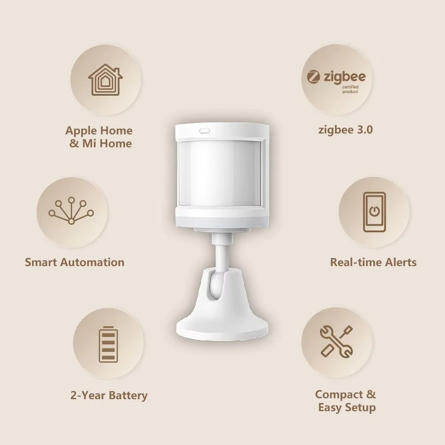 Aqara Bewegungssensor Intelligenter Körpersensor in Weiß mit ZigBee Gateway für Alexa, Mijia und Apple HomeKit - Bild 2
