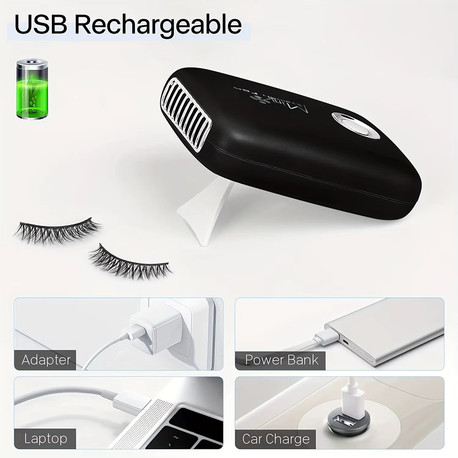 NALSYAO Mini-Wimpernventilator, USB-Wiederaufladbar, Unisex - Bild 4