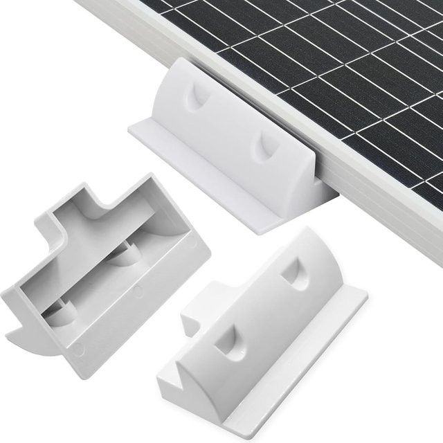2 Stück CP-SETUNO Solarpanel-Montagehalterungen aus Kunststoff für die bohrfreie Dachmontage an Wohnmobilen und Booten in Schwarz oder Weiß - Bild 1