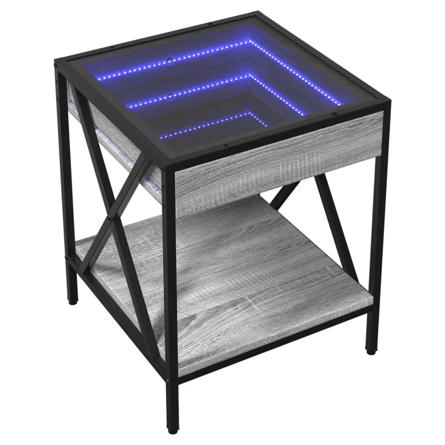 vidaXL Nachttisch mit Infinity-LED in Grau Sonoma, B/T/H: 40 x 40 x 49 cm - Bild 2