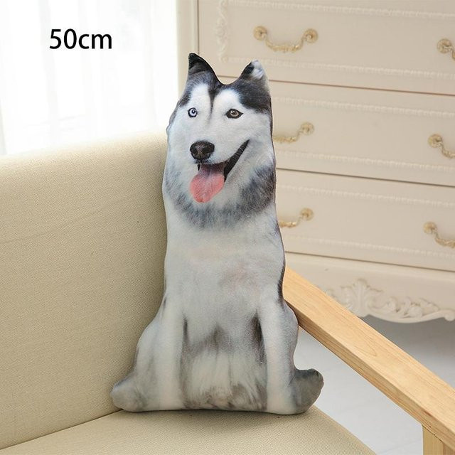 Hunde Plüschkissen Lebensecht Schäferhund Husky Jagdhund Shar Pei Gefleckter Welpe, Plüsch / Textil, ab 3 Jahre - Bild 1