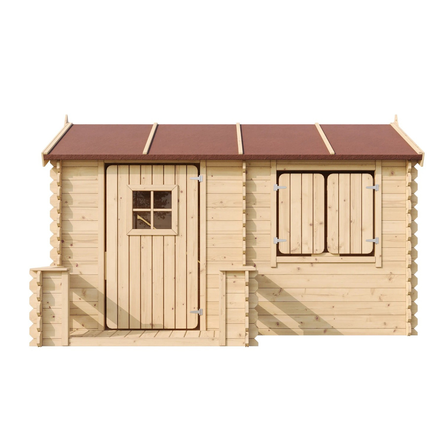 Timbela Kinderspielhaus aus Holz M503 mit Boden, Fensterläden und Tür, 2,63 m² - Bild 2