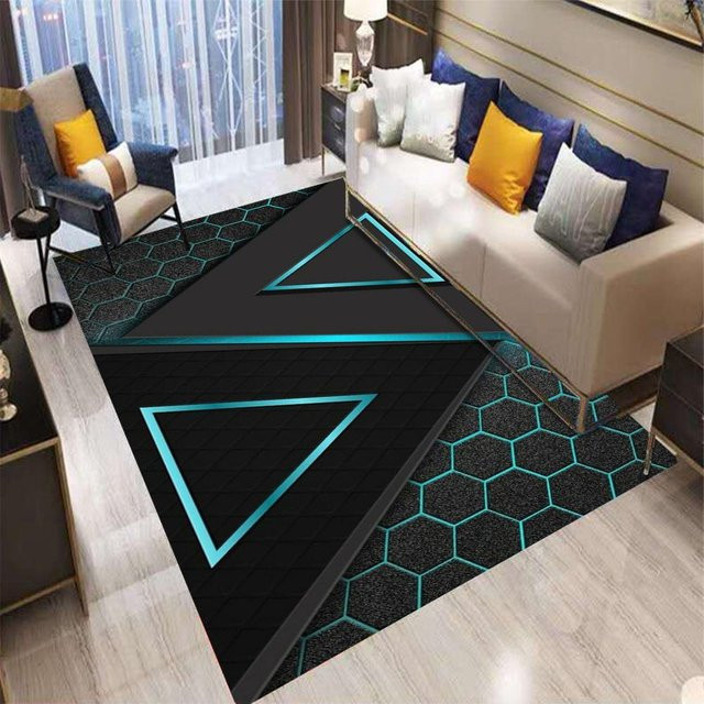Geometrischer Gaming-Teppich Lodestar in Multicolour, rutschfest und maschinengewebt, B/T: 80 x 120 cm - Bild 1
