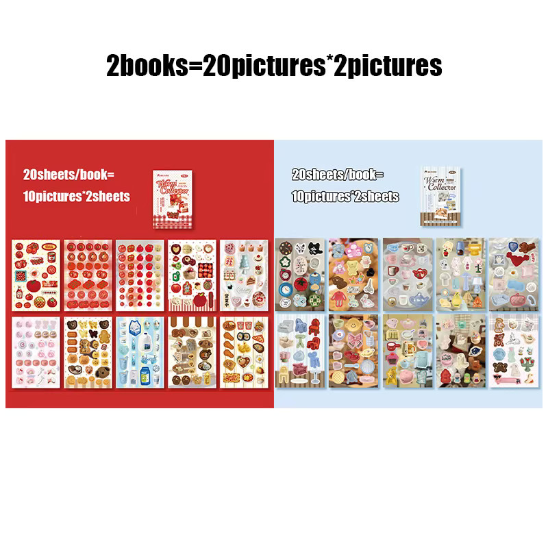 Mr. Paper Sammler-Stickerbuch mit 20 Stück selbstklebenden Milchprodukte-Stickern, laminiert und voll gestanzt, Multicolor - Bild 2