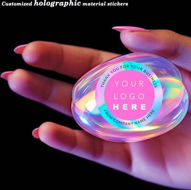 96 Stück individuell gestaltbare holografische Materialaufkleber in Multicolour für deine Fotos, Logos und Designs - Bild 1