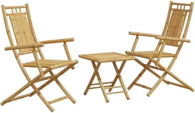 vidaXL 3-tlg Bistro-Set Modell 11 aus Bambus in Braun für Garten, Hinterhof und Balkon - Bild 1