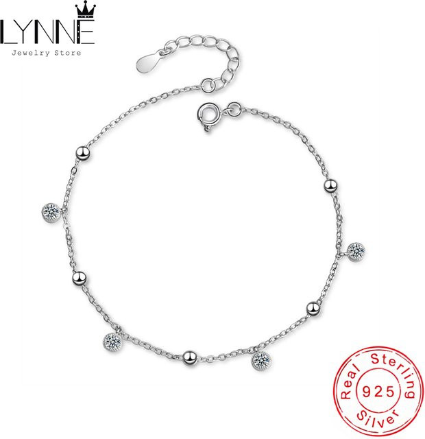 Lynne Fußkettchen 925 Silber, Zirkonia, Damen - Bild 1