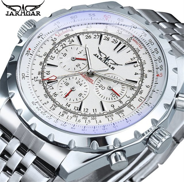 JARAGAR Armbanduhr Automatik, Edelstahl, Silber, Herren - Bild 1