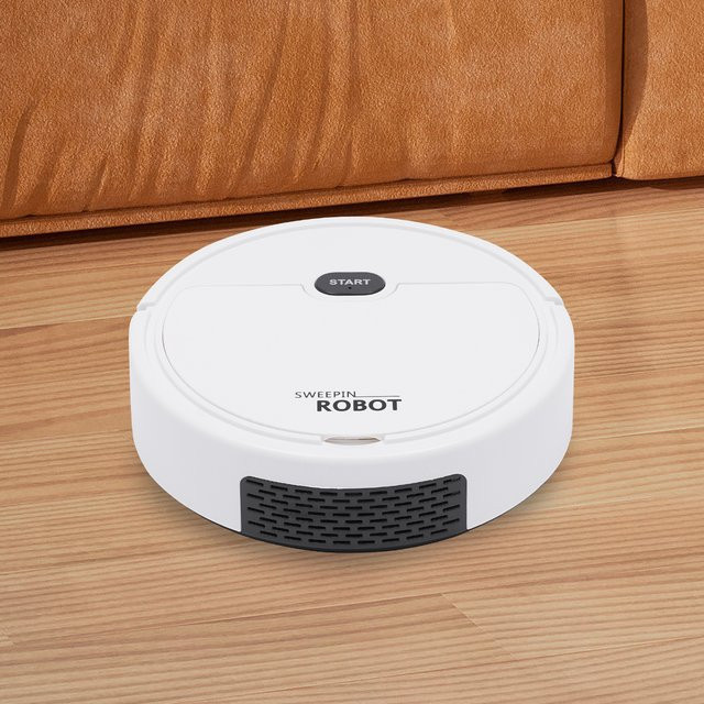 Bymaocar Intelligenter 3-in-1 Kehrroboter-Staubsauger in Weiß für Hartböden, Teppiche und Tierhaare mit 30 Minuten Laufzeit - Bild 1