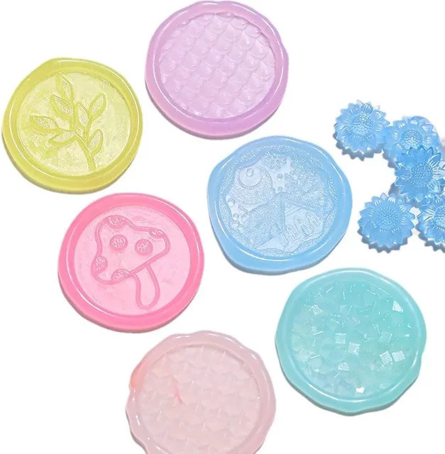 100er Set farbenfrohe Siegelwachs-Stempel mit Sonnenblumen-Motiv in halbtransparentem Design - Bild 1