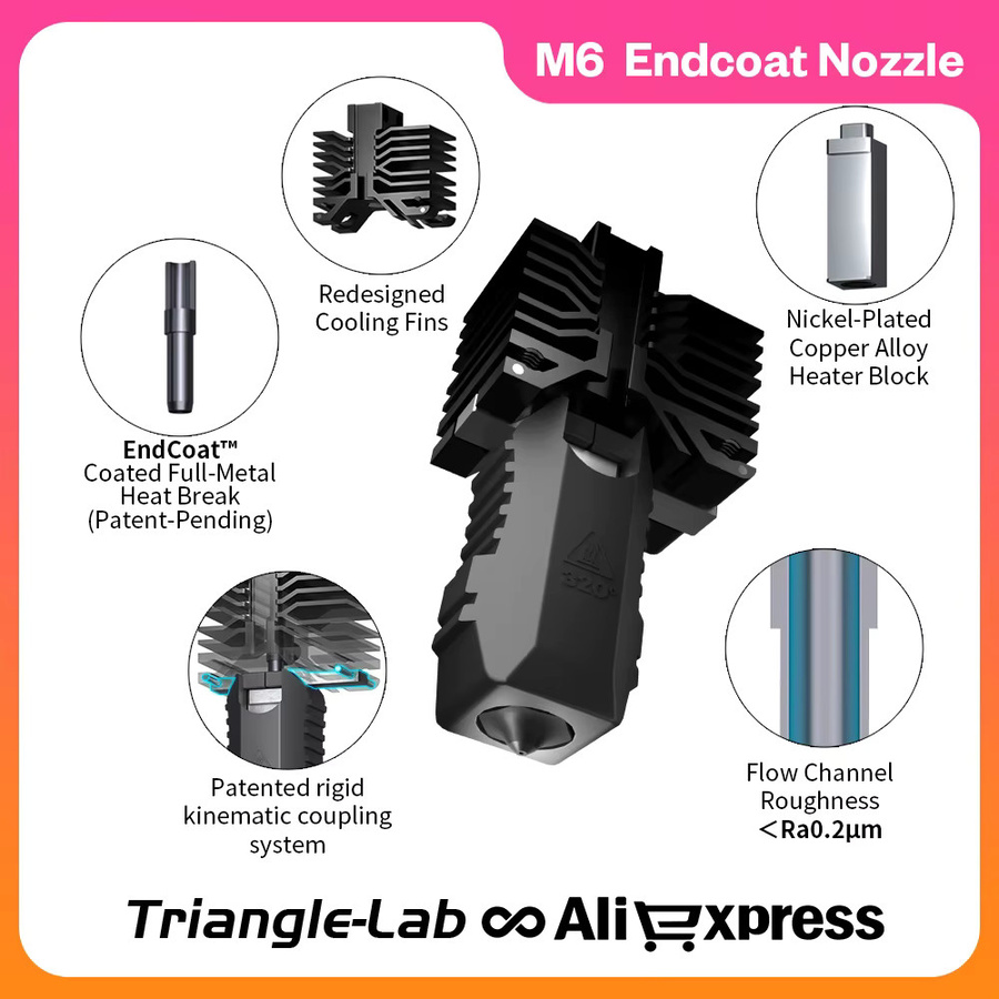 Trianglelab & Phaetus Conch Hotend für QIDI Plus4 in Schwarz mit abnehmbarer EndCoat-Düse für stabile Extrusion - Bild 2
