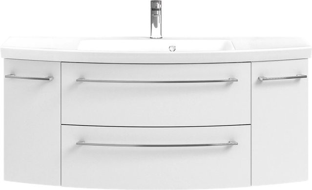 Pelipal Waschbeckenunterschrank Quantum 01 in Weiß Hochglanz mit Soft-Close-Türen, Breite: 119 cm - Bild 1