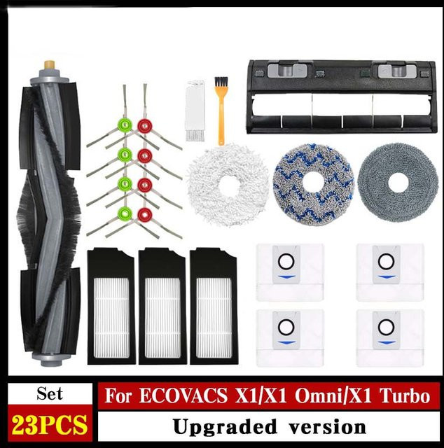 Ecovacs Deebot T10 und X1 Omni Zubehör Set mit Staubbeuteln, HEPA-Filtern, Wischtüchern und Hauptbürsten in Multicolour - Bild 1
