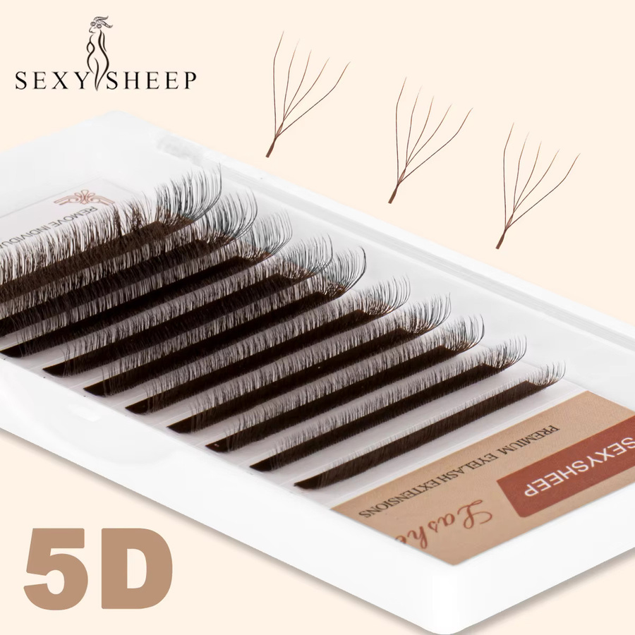 SEXYSHEEP Wimpernverlängerung, Braune Fächerwimpern, Natürlich, Unisex - Bild 3