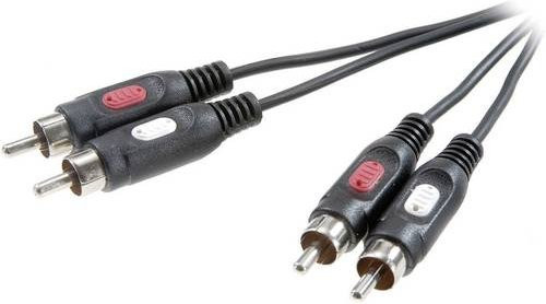 SpeaKa Professional SP-7869760 Cinch Audio Anschlusskabel RCA 2x Cinch-Stecker Schwarz, Länge: 0,50 m - Bild 1