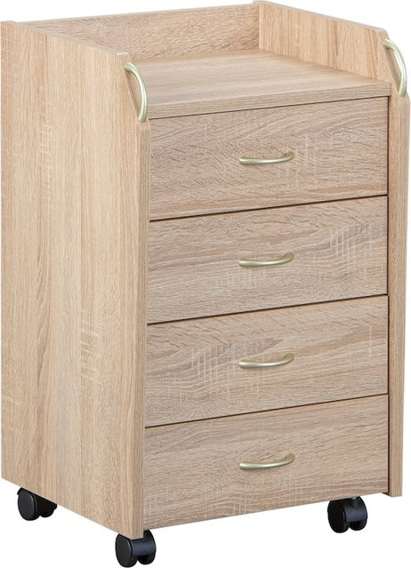 Inter Link Rollcontainer Novi Eiche Sonoma Nachbildung, B/H/T: 40 x 65 x 36 cm - Bild 1