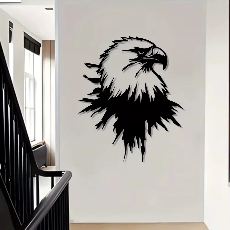 CIFBUY Adler Wandkunst aus Metall in Schwarz als moderne Vogelskulptur für Garten und Wohnzimmer - Bild 4